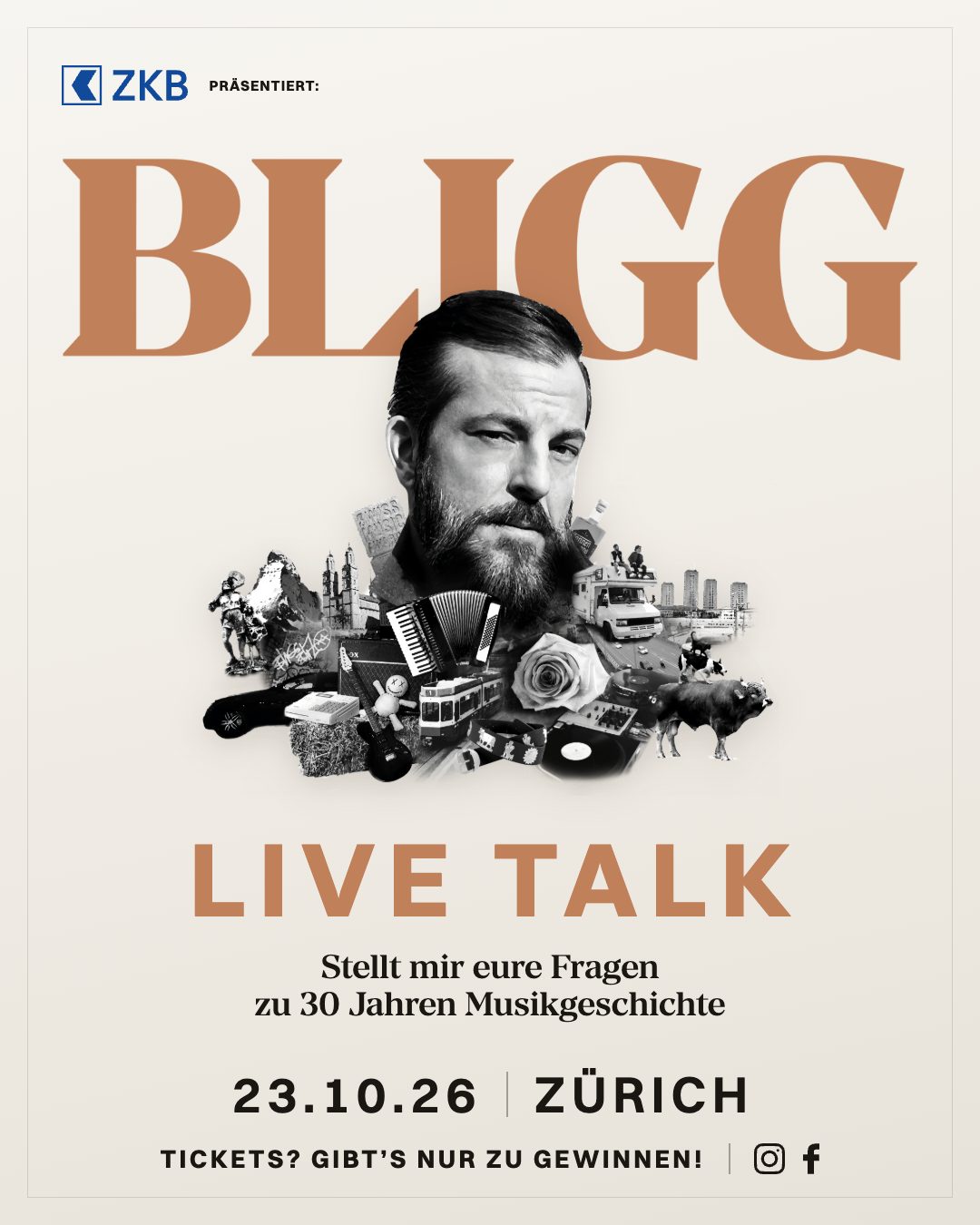 ZKB präsentiert: Bligg Live Talk am 23. Oktober 2026 in Zürich